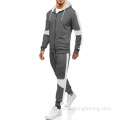 Bộ quần áo Hoodie chắp vá cho nam có dây kéo